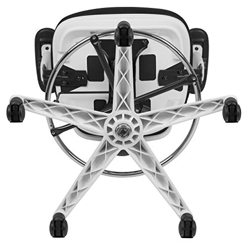 BizChair Mid-Back Black Mesh/White Frame Adjustable Ergonomic Drafting Chair, Task Chair