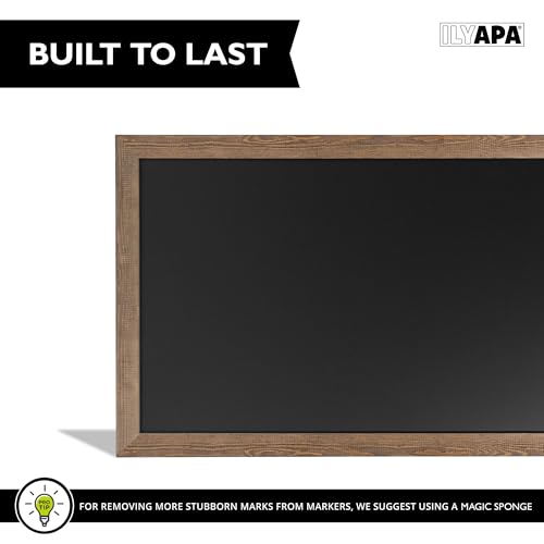 Ilyapa Extra Large Magnetic Chalkboard Sign, 58x25 - Barnwood Wood, Wall