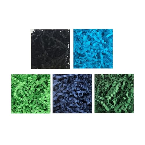 Shredded Paper for Gift Boxes, 300g Crinkle Cut Paper Shred Filler Multicolor For Gift Boxes And Hampers(Green 2)