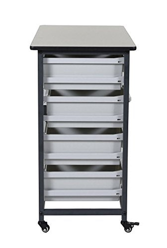 LUXOR MBS-DR-8L Mobile Bin System - Double Row Gray 20 L x 30 75 W x 37 5 H