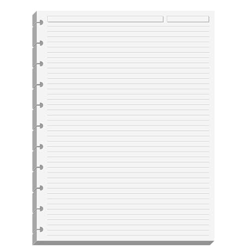 Levenger Circa Full-Page 1/4 Inch Ruled Discbound Paper Refill, Disc Notebook and Planner Inserts, 300 sheets, Letter