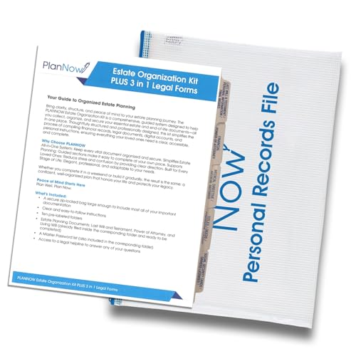 PlanNow Estate Organization Kit, Password Log and Essential Legal Documents