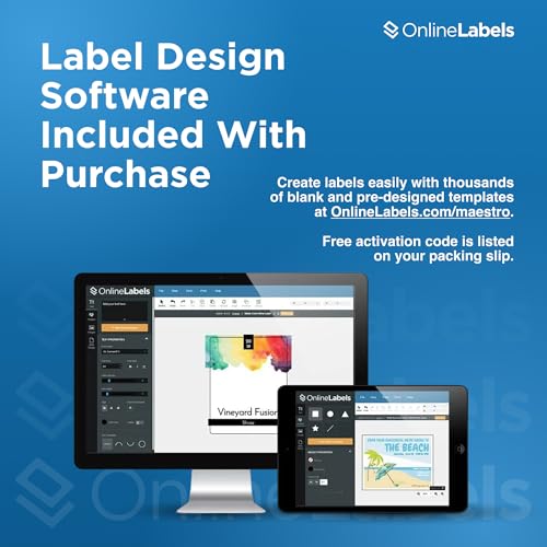 OnlineLabels 8" x 3.5" Wrap-Around Labels - White Matte - 500 Sheets