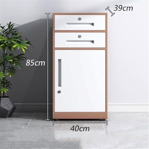 Filing Cabinets Thickened Steel Office Storage Cabinet, 85cm Height Office Storage Cabinet, Large Capacity Home Binder Drawer File Storage Cabinets(Bruin)