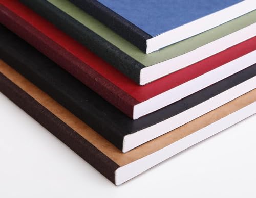 Clairefontaine 791424C Age Bag Collection - Sewn Notebook with Blue Cloth Spine - A4 21x29.7cm - 192 Small Square Pages - 90g White Paper - Leather Card Cover