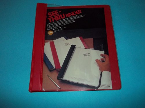 K&M ST11 ST11-05-RD See Thru Binder Red 3 Hole Punch Clear Cover 1" Capacity 8 1/2" x 11"