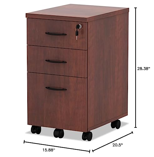 Alera VA572816MC Valencia Mobile B/B/F Pedestal File, 15 7/8 x 20 1/2 x 28 3/8, Med Cherry