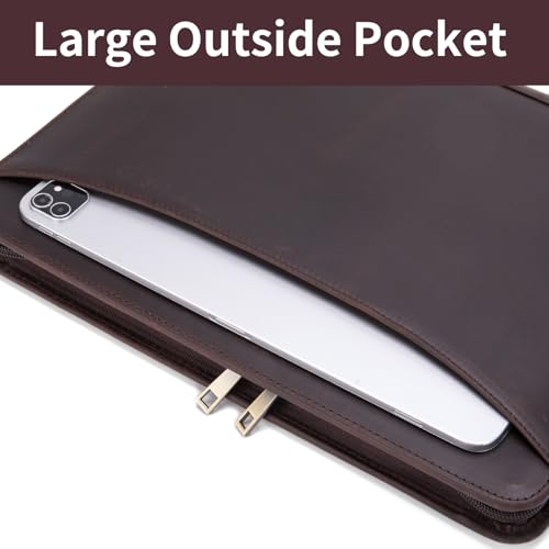 Geslun Personalized 3 Ring Leather Portfolio for 8.5 x 11" Legal Pad