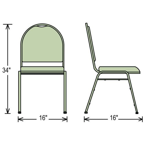 National Public Seating Custom 9200 Series Vinyl Stack Chair - Midnight Blue