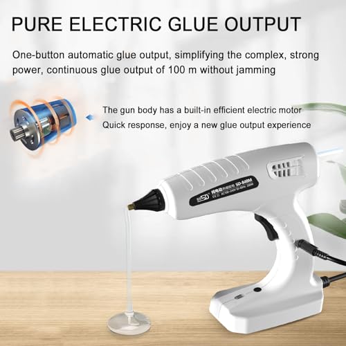 Pedal-operated Hot Melt Glue Gun, 11±0.2mm Automatic Glue Dispensing Machine, 2-modes, Smart Reflux Design, 3mm Glue Hole Diameter, for Line Operations