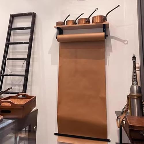 LNNW Kraft Paper Dispenser Farmhouse Wall Mounted Butcher Paper Roll Dispenser, Hanging Kraft Paper Roll for Grocery Decorative Message Boards for Wall