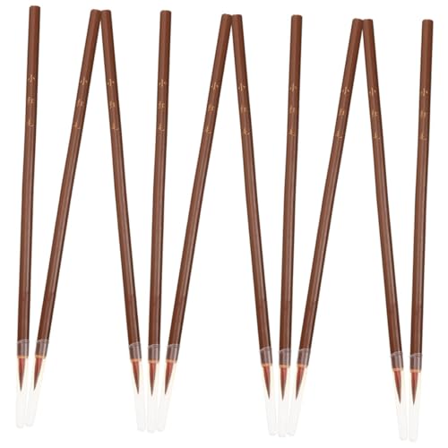 Chinese caligraphy brush, Writing Calligraphy 10Pcs student calligraphy ink writing brush wolf hair to color Stationery calligraphy pen suite brush calligraphy set traditional calligraphy brush China(