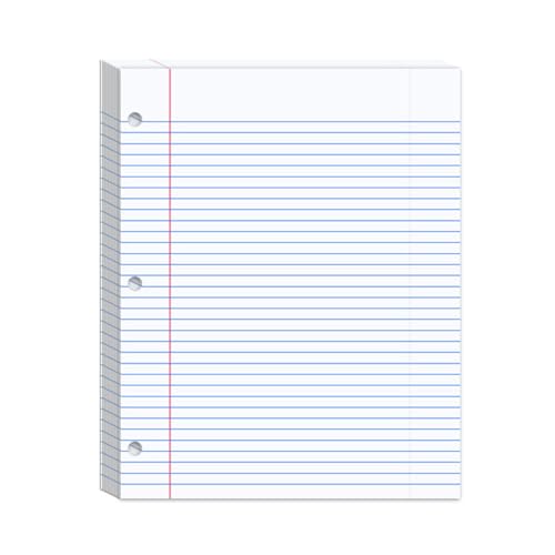 200 Lined Refill Pages, 3 Hole Punched