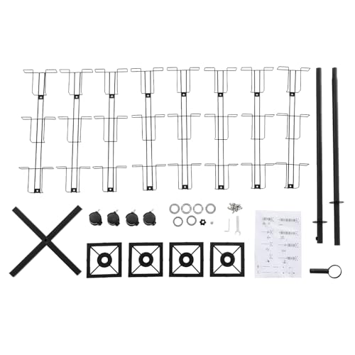 DDYOOK Rotating Greeting Card Rack, 24 Pocket 6 Tier Display Stand, 360 Rotating Floor Stand, Metal Postcard Holder, Black