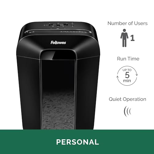 Fellowes Powershred LX70-DB 11 Sheet Cross-Cut Household Paper Shredder for Home Office