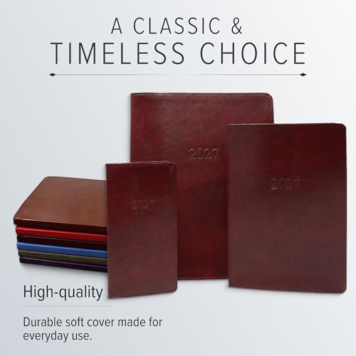 Gallery Leather Large Monthly Planner 2026-2027 Tremont Garnet