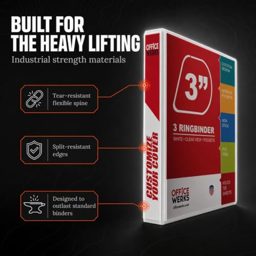 3 Ring Binder 3 Inch 12 Pack, Heavy Duty Locking D-Ring, Holds 725 Sheets