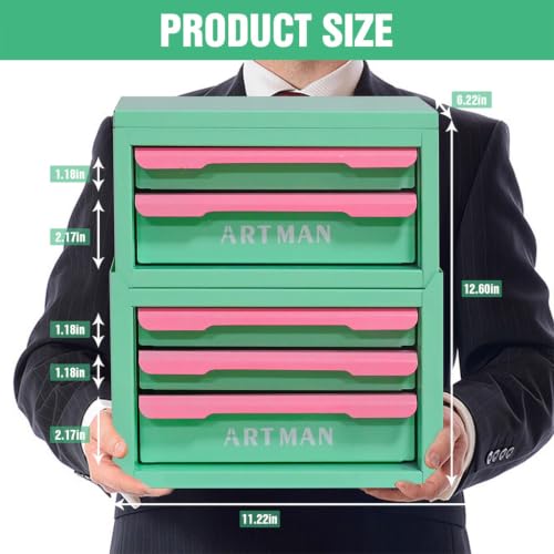 AMZXPLORE 2+3 Layers Stackable Desk Organizer, Steel Storage Box