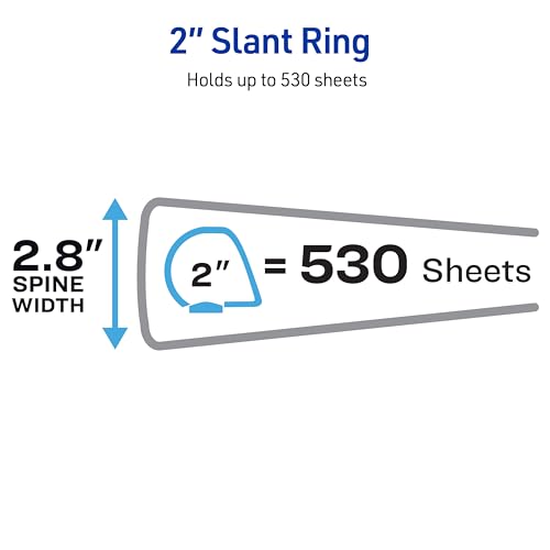 Avery® Durable View 3 Ring Binders, 2" Slant Ring, 4 Dark Blue Binders