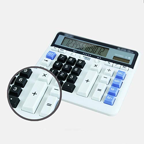 Calculator,12 Digit Solar Battery Basic, Power with Large LCD Display Office Calculators