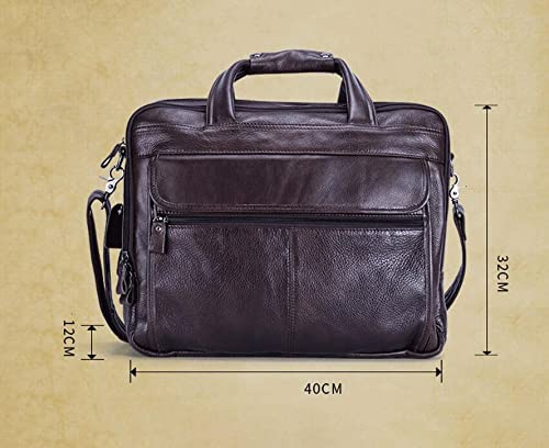Marycan Messenger Bag, Genuine Leather Briefcase for Men 15.6 Inch Laptop Computer Case Business Travel Work Messenger Cross Body Shoulder Bags (Color : Black)