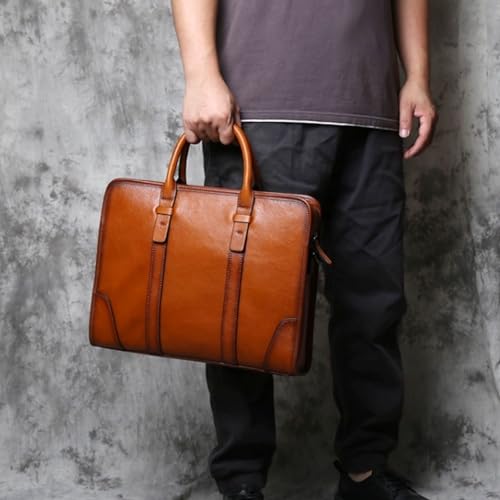 STBTOO Handbags Briefcases Men's Leather Shoulder Bags Messenger Bags Laptop Bags Luggage Bags Carrying Cases Totes(Black)