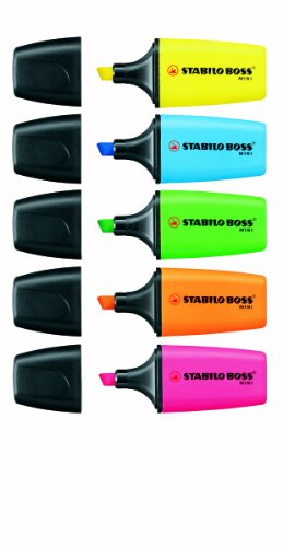 STABILO Textmarker Boss Mini Storage Glass (Pack of 50/5 Colours