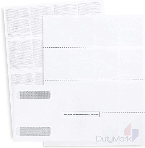 W-2 Forms 2025 Designed for Quick Books Online 100 Employee Kit of 4-Up Horizontal Blank Laser Tax Forms, with Back Instructions, 100 Self Seal Envelopes Included