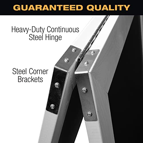 Excello Global Products Extra Large Magnetic Gigantic Sandwich Board Sidewalk Chalkboard Sign: 59"x27" Reinforced, Heavy-Duty, Double Sided, Chalk Board Standing Sign A-Frame (White)