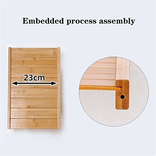 VHDY85KA Office PC Tower Stand, 2-Tier Rolling CPU Stand, Bamboo Mobile PC Host Case Stand with Caster Wheels, Fits Most PC Case and Printer Under Desktop Accessories(Natural,51 * 26 * 61cm)