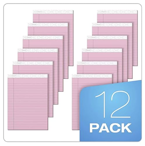 Tops Prism Writing Pads, 8-1/2" x 11-3/4", Legal Rule, Pink, Perforated, 50 Sheets, 12 Pack (63150)