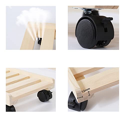 SABALON Computer Stand Computer Host Stand with Wheels Under Home Office Desk, CPU Rolling Stand, Computer Tower Cart, Wood Mobile PC Holder Pc Stand CPU Stand(Large)