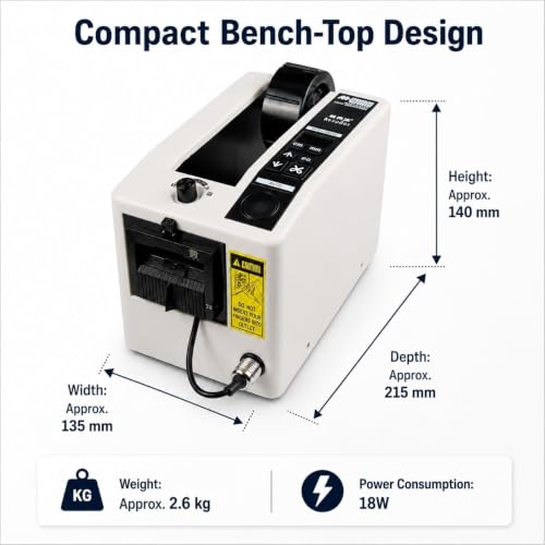 Electric Automatic Tape Dispenser, Tape Cutting Machine, 7-50mm Width, 20-999mm Length Range, for All Kinds of Adhesive Tapes, Labelling & Electronic Tape Dispensing