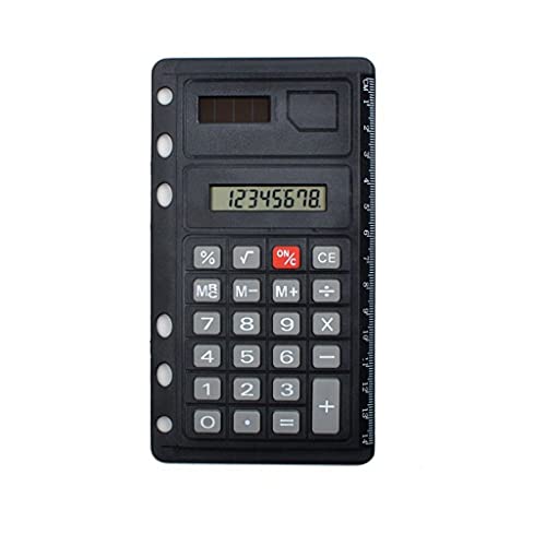 8 Digits Solar Calculator Loose Leaf Binder Spiral with Ruler School Office Supplies