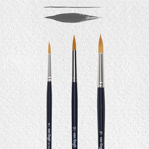 Set of 3 Round Oil/Acrylic Brush Series 295, N° 8-12-16