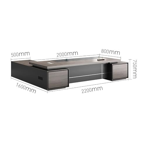LINKIO Home Office Desks Boss Modern Large Desk President Manager Supervisor Desk Single Office Furniture Computer Table Desk(2.2m)