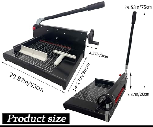 BEILOCKERY Heavy Duty 12.2" A4 Size Stack Paper Cutter, Manual Paper Cutting Machine with a Safety Lock, Stack Paper Trimmer, White or Black, All Steel Base