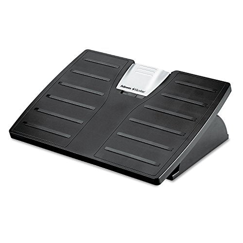 Fellowes Footrest w Microban Blk Silver