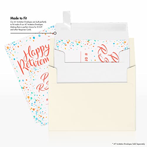 LUXPaper 4Bar A1 Invitation Envelopes | Peel & Press | 3 5/8" x 5 1/8" | White | 80lb. Text | 100% Recycled | 1,000 Qty