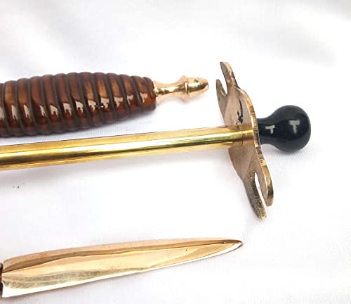 ASI NAUTICAL Marine Nautical Store Decorative Brass Magnifying Glass & Letter Opener on Stand Desk Top - Set of 2 for Office Decor, Room Decor, Table Decor