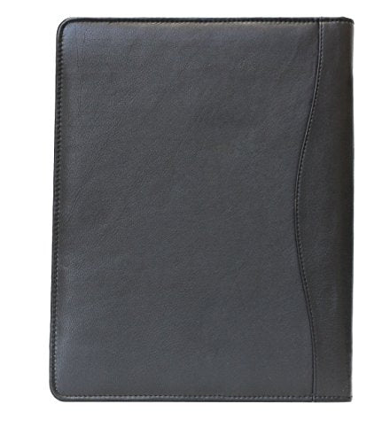 Ashlin® Zippered Portfolio, Smartphone Pocket, 2 Pen Loops, 100% Tuscany Leather [P8338-18] (Midnight Black)