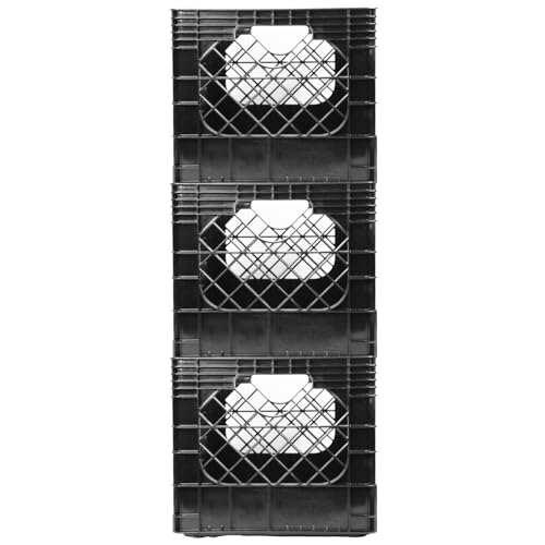 JEZERO 20 Quart 3-Pack Heavy Duty Plastic Crate | Stackable Multi-Purpose Storage Bin for Garage, Home, Office, Groceries, Outdoor, Camping & Kayaking | Black Utility Tote, 17" x 13" x 11"