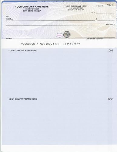 250 Broadway Computer Checks - Check on Top - Compatible with QuickBooks™/Quicken™ Software - Blue Tan Prismatic Hologram (250)