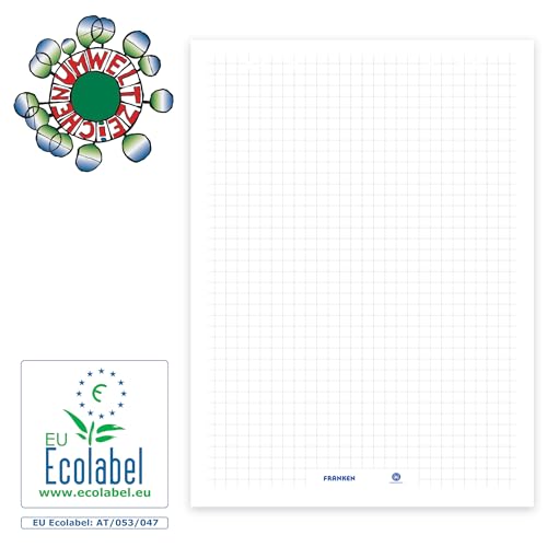 Franken U-ActLine Flipchart Pad, 5 x 20 Sheets, Reversible Recycled Paper, 80 g/m², 68 x 99 cm, ZUF2180