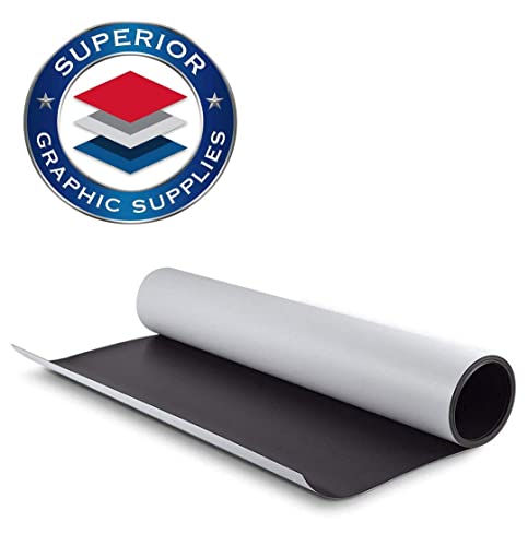 Superior Graphic Supplies Magnetic White Material - Extremely Strong & Flexible Magnetic Sheet Roll Matte White -30 Mil / 0.03inch Thickness - 24inchW x 18inchL – 10 Sheets, 10 Pack