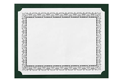 LUXPaper 9.5" x 12" Single Certificate Holders | Green Linen | 100lb. Cover | 250 Qty