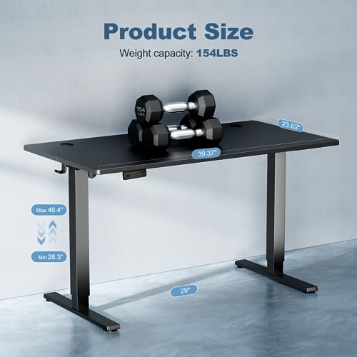 DUMOS 40 Inch Electric Standing Desk, Memory Adjustable Home Office Desk
