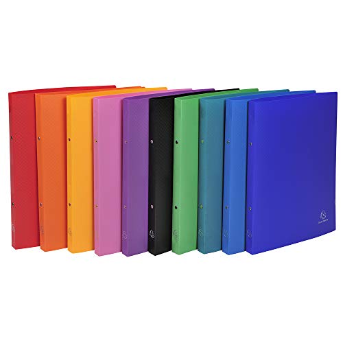Exacompta - ref. 54199E - Box of 20 Flexible OPAK Binders - 2 Round Rings, Diameter 15 mm - Spine 20 mm - External Dimensions: 32 x 25 cm - A4 File Format - 10 Assorted Colors