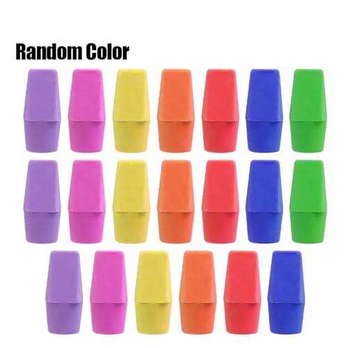 Pencil Top Eraser Caps 150 Pcs 2 in 1 Erasers Pencil Top Protector Caps Creative Chisel Shape Pen Tip Protective Cover Eraser Student Correction Supplies