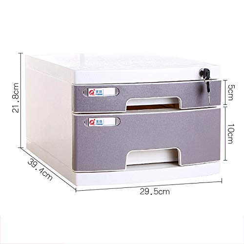 noxozoqm Flat File Cabinet, Drawer Organizer 2/3/4/5 Layers, with Lockable Environmentally Friendly Plastic, Classification Tags Improve Work Efficiency. (Size : 2 Layers)